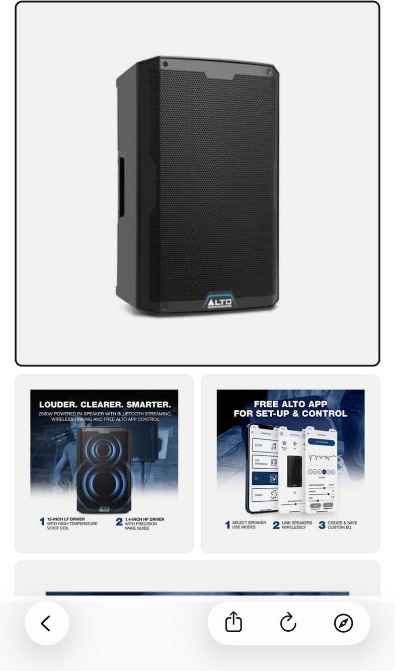 Alto Professional TS415 2500W 15" 2-Way Powered Loudspeaker